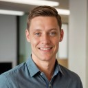a man in dark blue business shirt