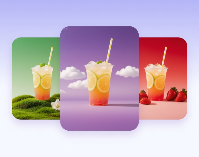 enhance beverage ads with different backgrounds with fotor ai image agent