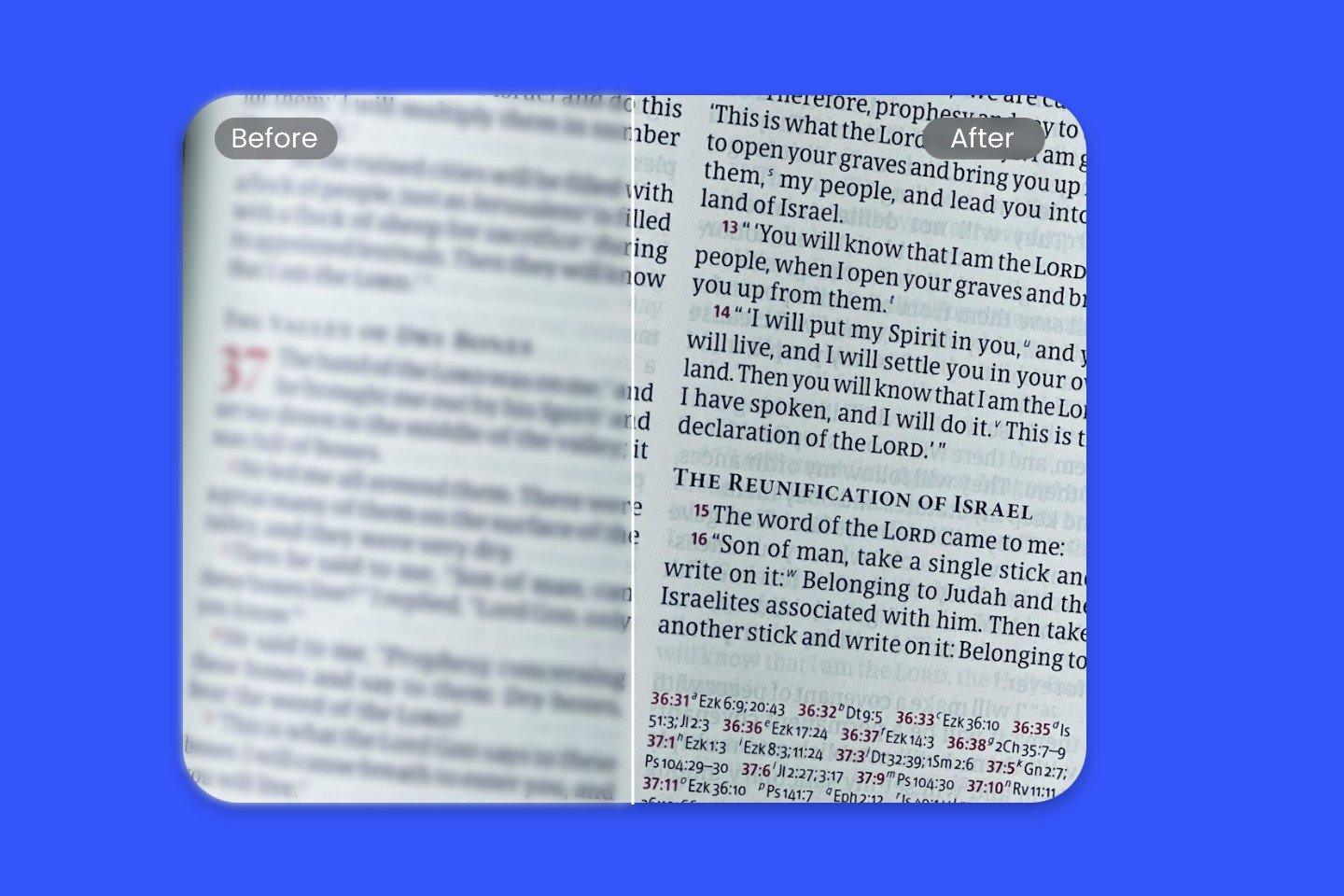 Déflouter le texte d'une image de livre