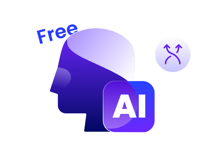 blue and purple ai headshot generation icon