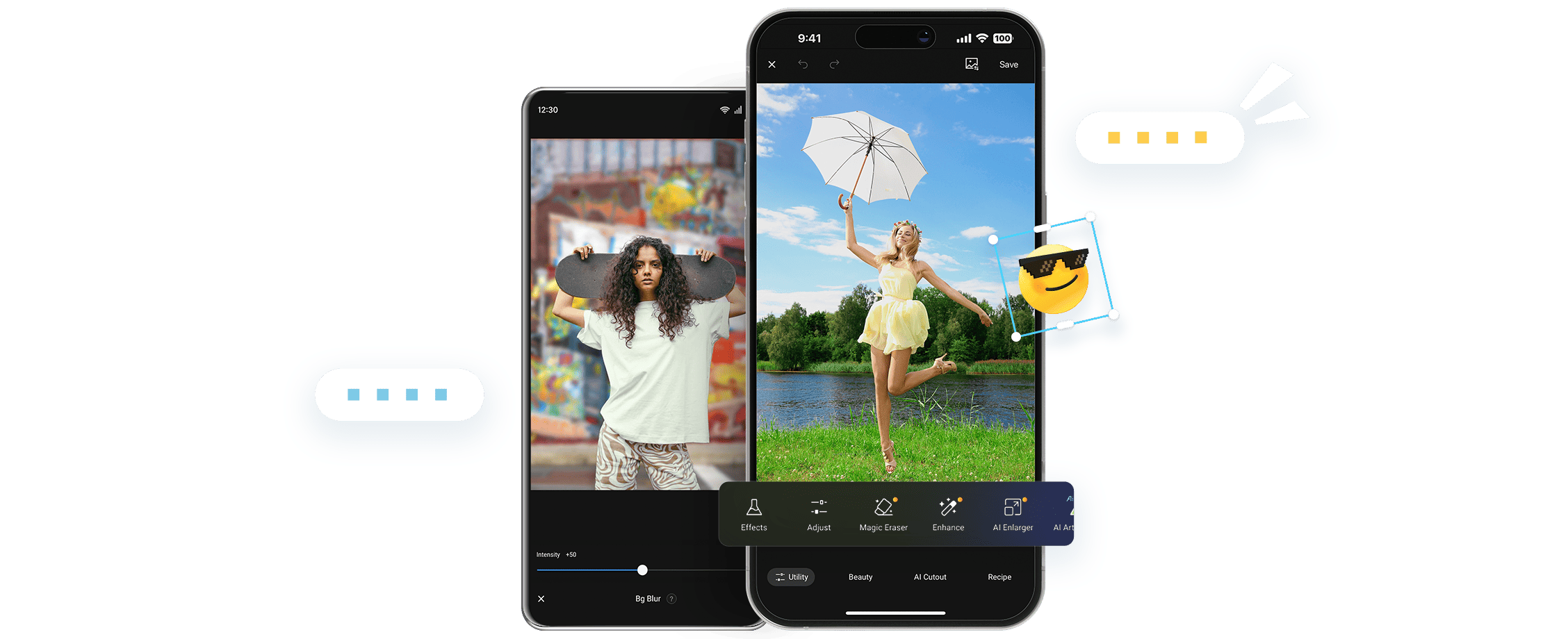 Edit two female images on fotor mobile app