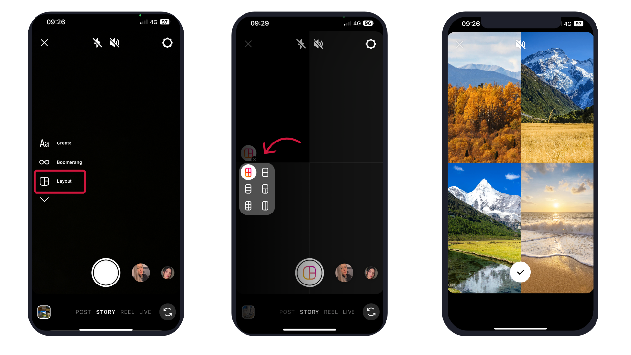 steps to make a photo collage on instagram story