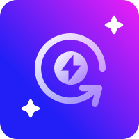 purple gradient colored icon of rorating arrow
